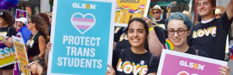 A group of students at the NYC 2017 Pride Parade